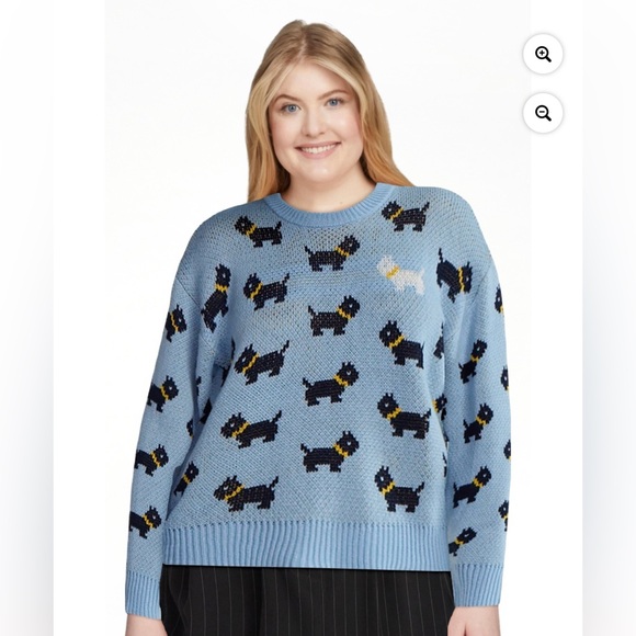 Netflix Stranger Things Scottie Dog Blue Sweater Erica No Boundaries 80s Retro - Picture 9 of 9